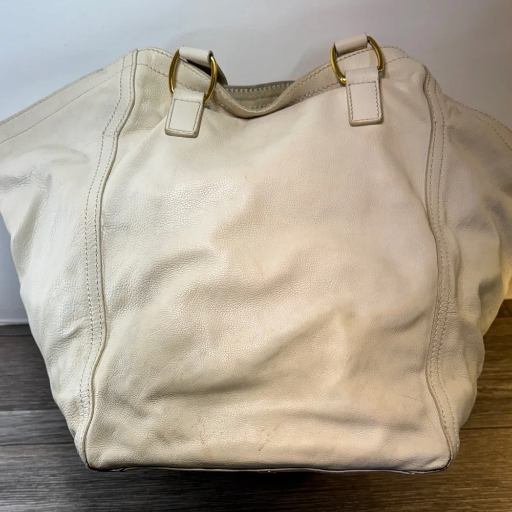Authentic YSL Cream Tote Bag
